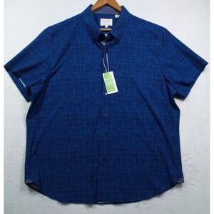 Con.Struct Shirt Mens Size XXL Blue Button Down Short Sleeve 4-Way Stretch NWT